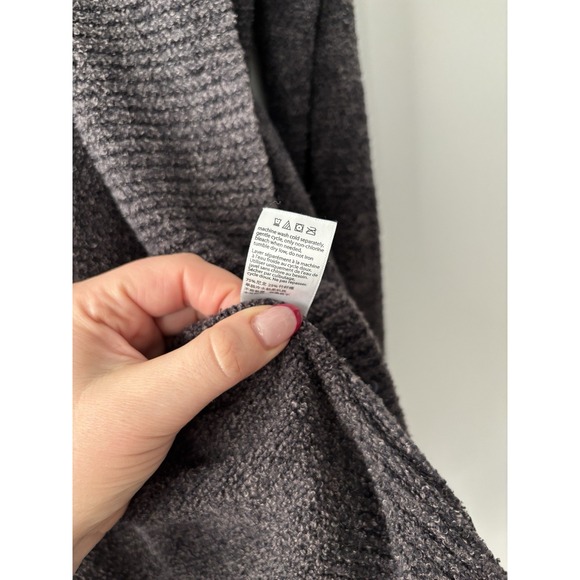 Barefoot Dreams Women's Sweater Cozychic Lite Circle Cardi Wrap Grey Brown Sz M - Picture 8 of 10
